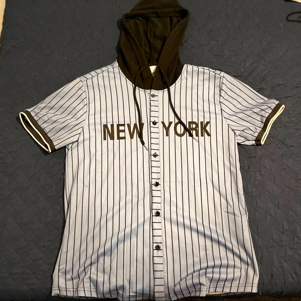 New York Button Up W Hood
